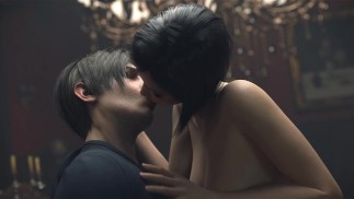 Resident Evil 4 (Remake) Ashley i Ada Jumping on Leon