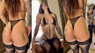 Hot laska w pończochach preferuje głęboki seks analny