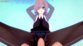 POV Hentai Footjob de Mashu de Fate / Grand Order