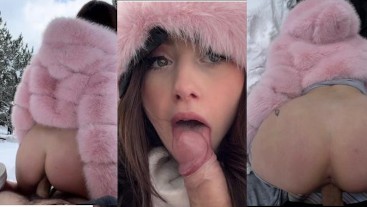 Hot Couple Baise Hard Francaise Suce Une Grosse Bite Dans La Neige en fourrure
