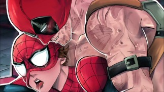 Superhrdinové muži kurva v opuštěné budově parodie Spideypool