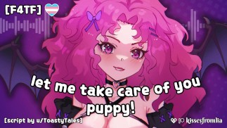 [F4TF] Making My Sweet Puppy Cum Before Bed [gentle femdom ASMR]