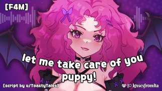 [F4M] Dokonywanie mojego słodkiego szczeniaka przed snem [delikatna kobieca dominacja ASMR]