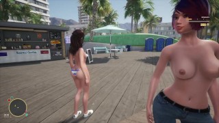 Real Life Sunbay STA 5 parodie, meisjes lopen door de stad met blote borsten