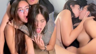 Me follo a mi hermanastra de 18 años y a su mejor amiga mientras estudian