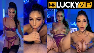 Stupenda Queenie Sateen pestate dopo un pompino sensuale