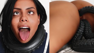Black女子高生Canela Skinエイリアンめちゃくちゃトリプル浸透-プッシーハメ撮り極端な中出し