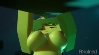 Steve pieprzy dziewczynę zombie w grze Minecraft