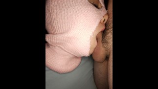 Sloppy Deepthroat In The Dark - FacelessThroat - Spitting On His Cock and Making it Disappear