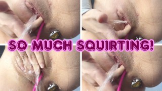 Riesiger sprudelnder Squirt beim Masturbieren! Es kam einfach immer wieder!
