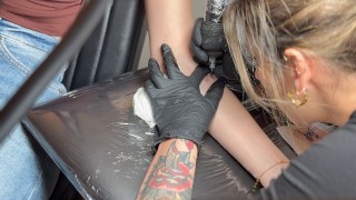 Vlog 26 // Tall girl gets a new tattoo and load of cum after