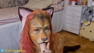 Lioness bodypaint - Dildo equitazione e BJ - MisaCosplaySwe