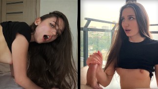 一个娇小的少女宝贝忍不住被性交