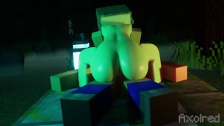MinecraftのSteveに大きなお尻が犯される
