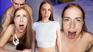 Roodharige tiener gebruikt als een neukspeeltje - RUWE SEKS maakt schreeuwende orgasmes Holly Molly