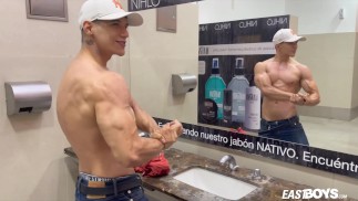 Beautiful hot hunk boy Jhon Bianco shows off muscles