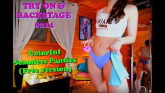 I try 3 panties on my butt , Colorful Seamless Panties TRY ON HAUL & BACKSTAGE (free version)