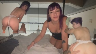 Meus passos são cuidar de mim. Ela não resistiu ao meu pau🍑💦 com mikitabby