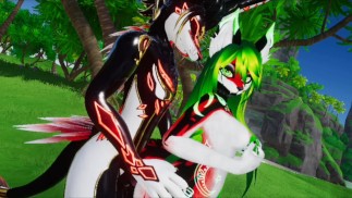 Furry Queen knights the man rewards him with his watermelon juice to fuck her all over the place.