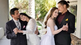 💍Vírgenes nerviosas Hazel Moore y Jazmin Luv folladas por sus padrastros antes de la boda