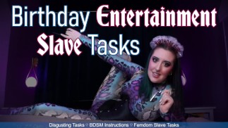 BIRTHDAY ENTERTAINMENT SLAVE TASKS - REMASTER - Preview - Femdom POV Sub Instructions Task Series