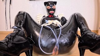 Latex maid piledriver anal gape play💕