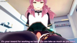 POV Hentai Footjob from Aru Rikuhachima from Blue Archive