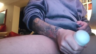 Danny Kinks - BWC up close being jerked to a large cumshot with ASMR after jerking his big dick.