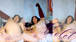 Prolapse Squirting Ball Chain and Ass Fucking. Cum on my Prolapse Rose