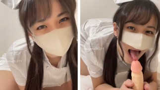えちえちナースがご奉仕フェラ♡(素人個人撮影/コスプレ/巨乳/デカ尻/美女/可愛い/日本人OL/スマホ自撮り/Japanese/asian