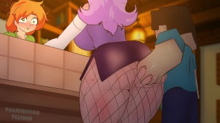 VOLLEDIG: Minecraft - een winkelbezoeker geneukt! Hentai Anime seks 2d 2025