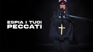JOI Italiano: la benedizione della suora MILF Ruber Flamma per sborrare sulle sue tette