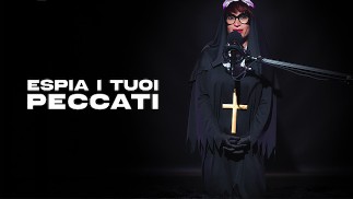 JOI Italiano: la benedizione della suora MILF Ruber Flamma per sborrare sulle sue tette