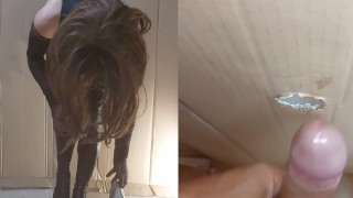 Italia. Verginella al gloryhole pt.2. Sconosciuto la incula e riempie di sborra, squirta dal culo
