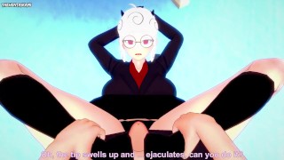 POV Hentai Footjob from Pandemonica from Helltaker