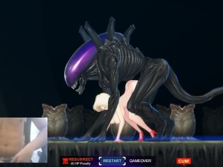 巨大エイリアンと四つん這いでファック - エイリアンクエストイブ