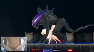 巨大エイリアンと四つん這いでファック - エイリアンクエストイブ