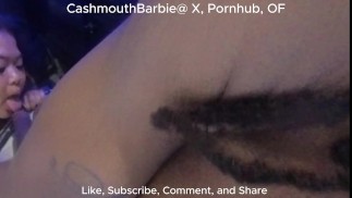 Cashmouthbarbie fluye hambriento de polla