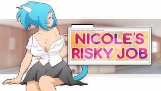 Nicole Risky Job #3 - Camgirl играет с лесбиянкой на веб-камеру и сквирт! - 100% Game