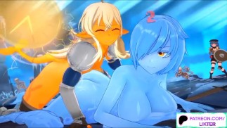 CYTE FUTANARI SLIME GIRL KURWA W LOCHU HENTAI 60FPS