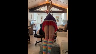Hanging wedgie girl