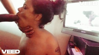 THE BEST AGRESS BLOWJOB BBC BIG DICK EBONY SUCKING ON WEBCAM
